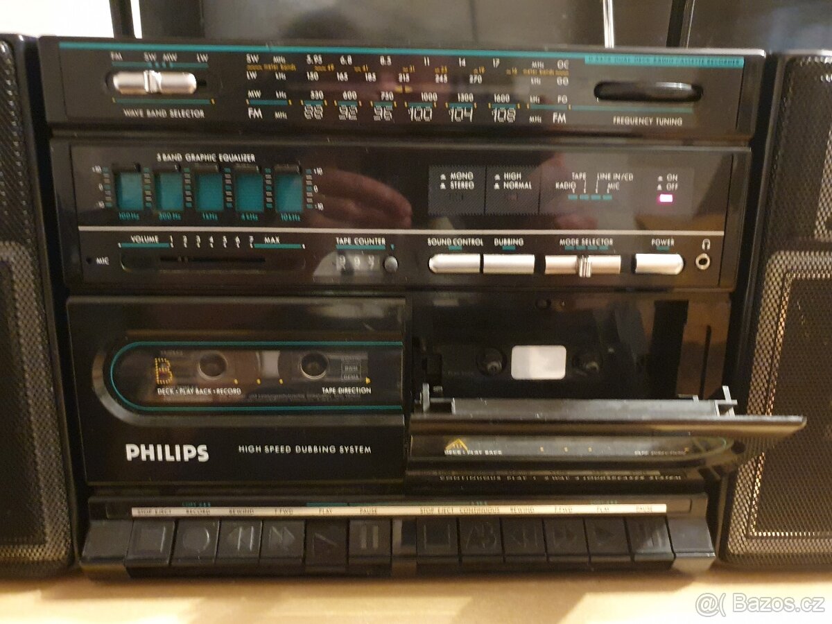 PHILIPS D 8478 80 léta BOOMBOX Kazeťák - 5