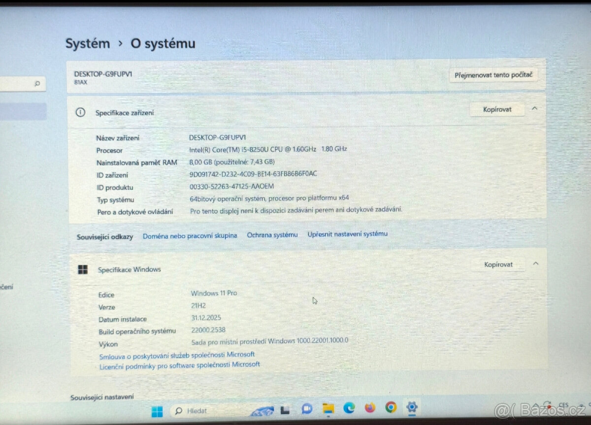 notebook Lenovo V330-15IKB, SSD 250GB, 15,6" LCD - 5