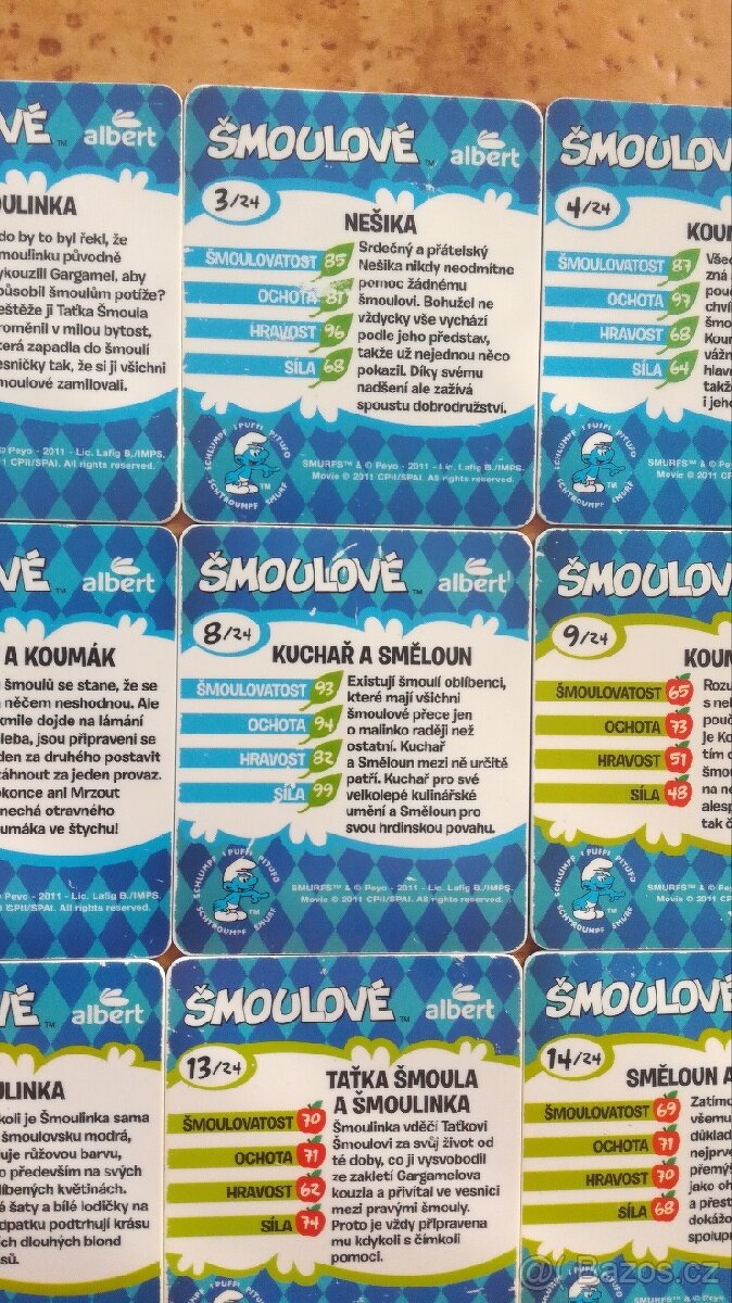 Kartičky Šmoulové, plastové, 3D efect - 5