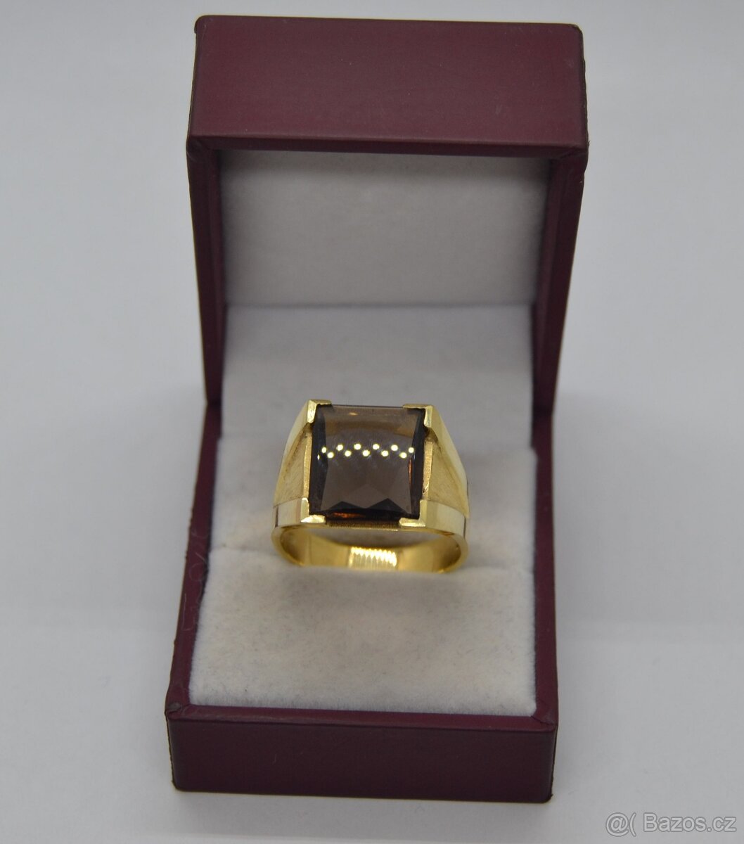 Zlatý prsten kámen ZÁHNĚDA - 5