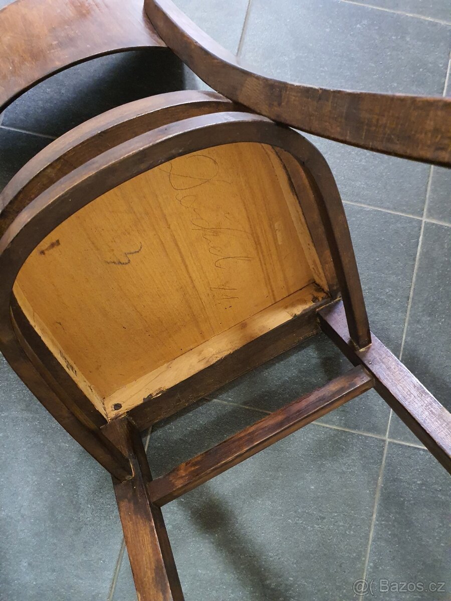 retro starožitné ČSR židle 4ks socialismus 1940 - 1950 - 5