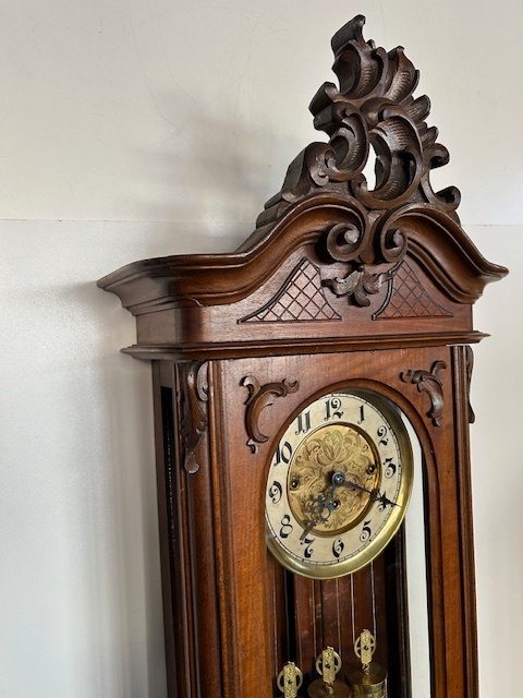 Třízávažové hodiny vídeňské baroko Gustav Becker. - 5