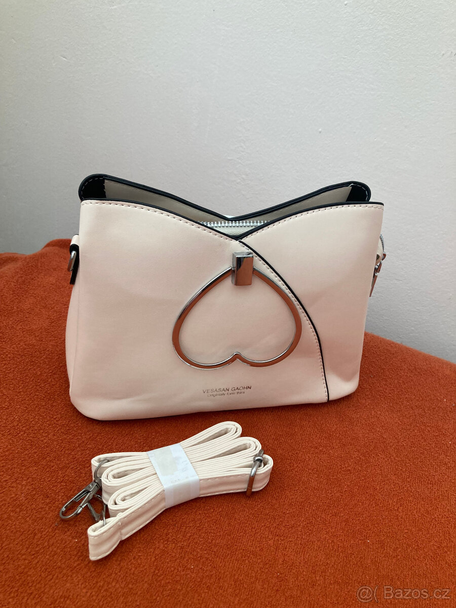 nová crossbody kabelka ČERNÁ/ŠEDÁ/ KRÉMOVÁ - 5