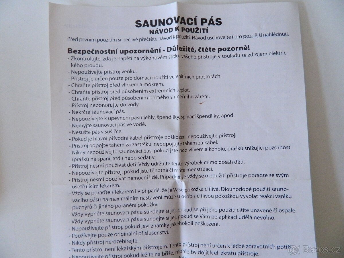 Pás, saunovací - 5