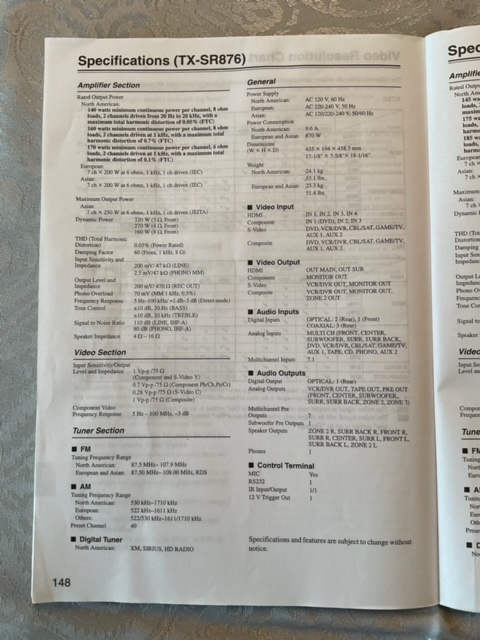 Zesilovač / AV Receiver pro domácí kino, Onkyo TX-SR876, per - 5