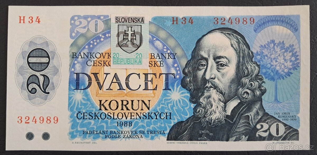 Bankovky - SR a ČR kolkované (1993) - 5