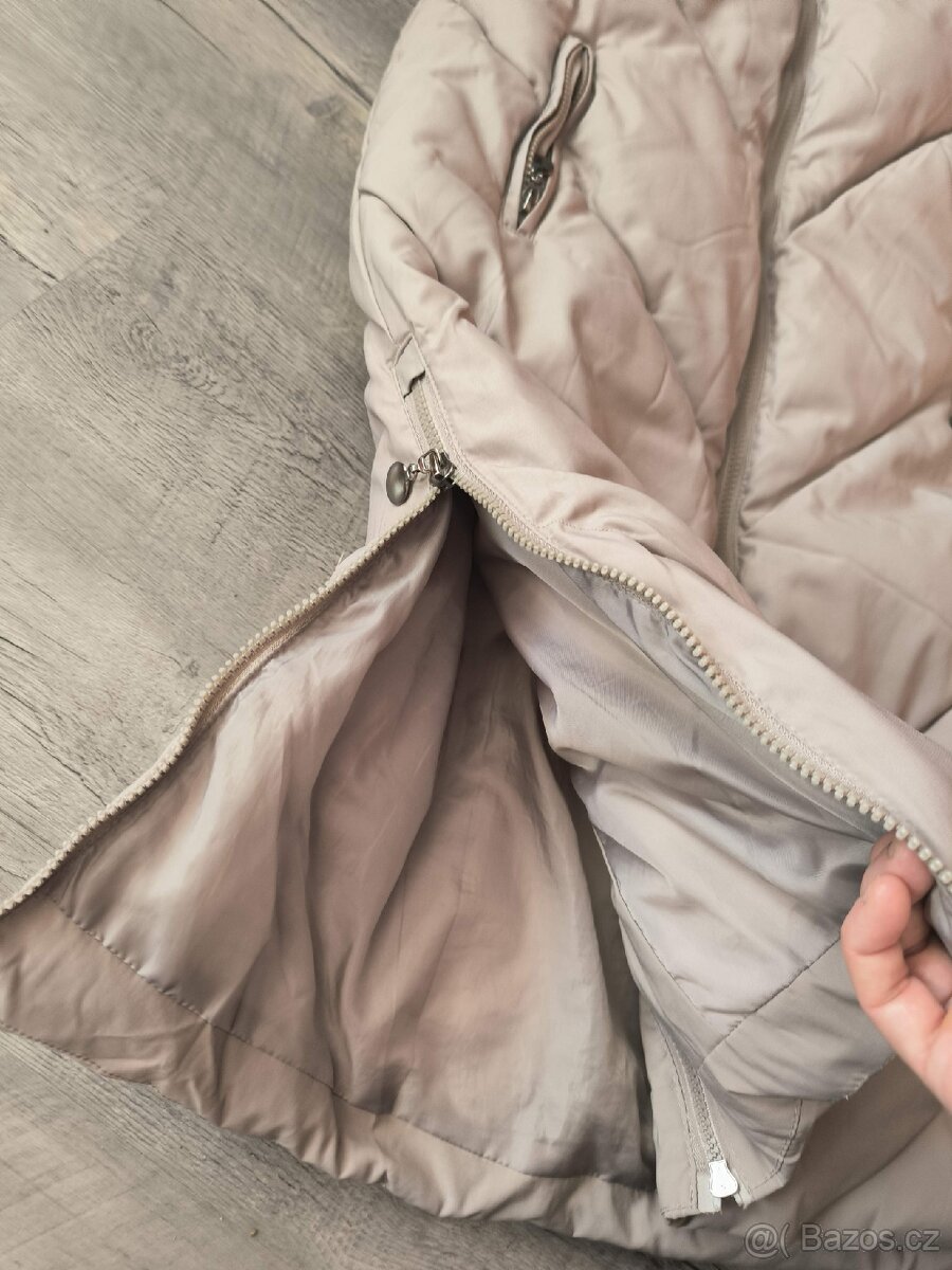 Dlouhá béžová tepla vesta DStreet Zipis - 5