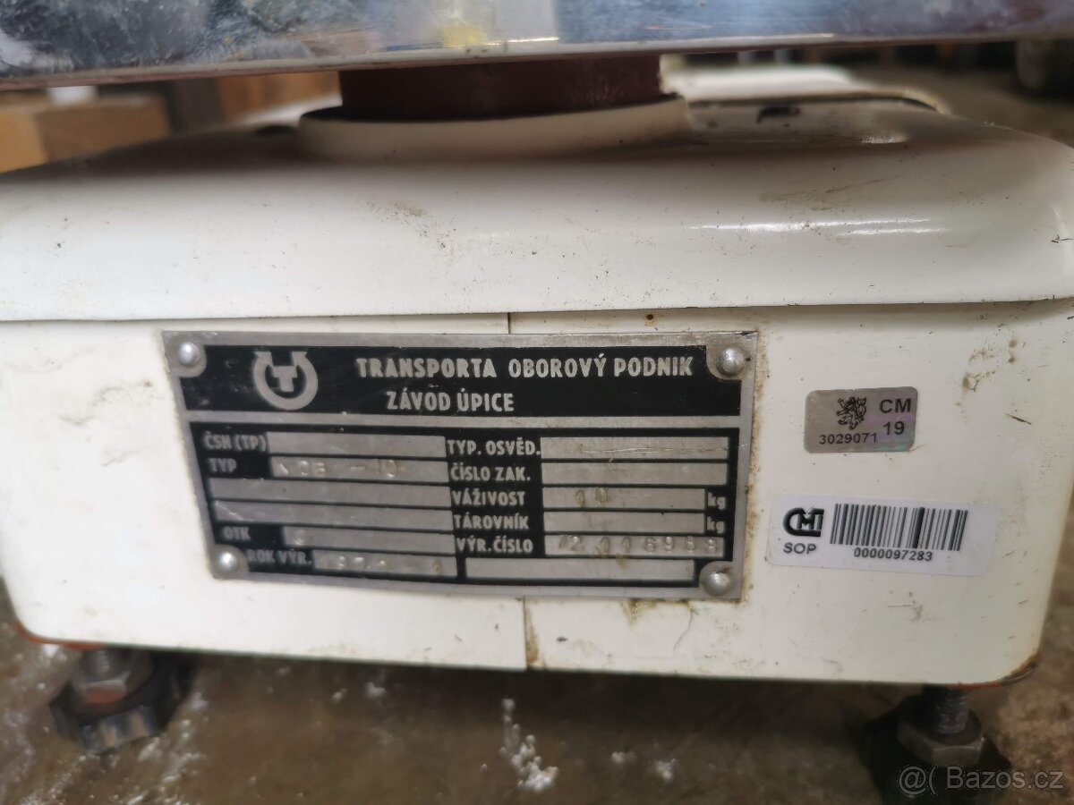 Váha pultová, Transporta, oborový podník Úpice - 100g - 10kg - 5