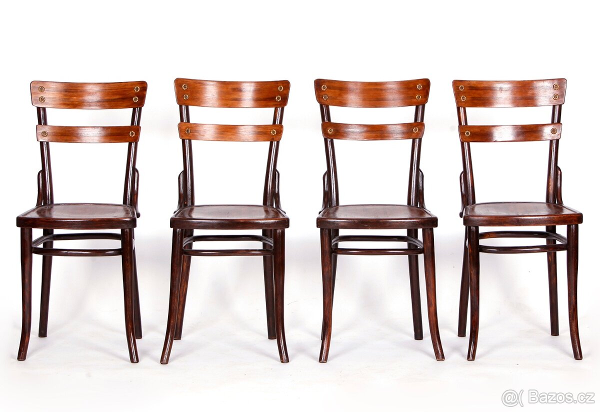 4x secesní židle GT Thonet, No 654, 1910 - 5