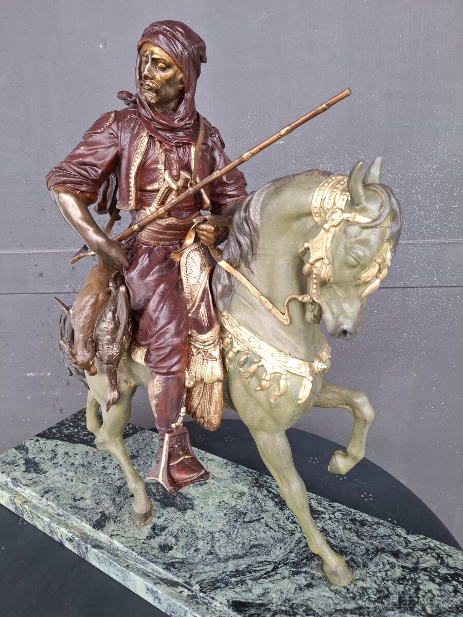 Velká starožitná bronzová socha - 5