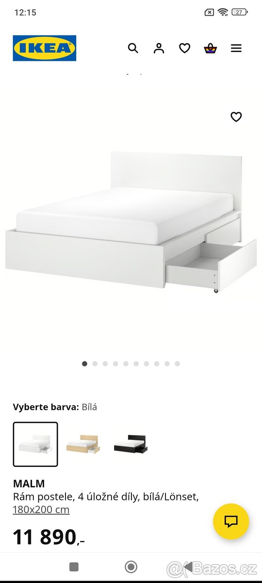 Prodám manželskou postel IKEA 180cm x 200cm - 5