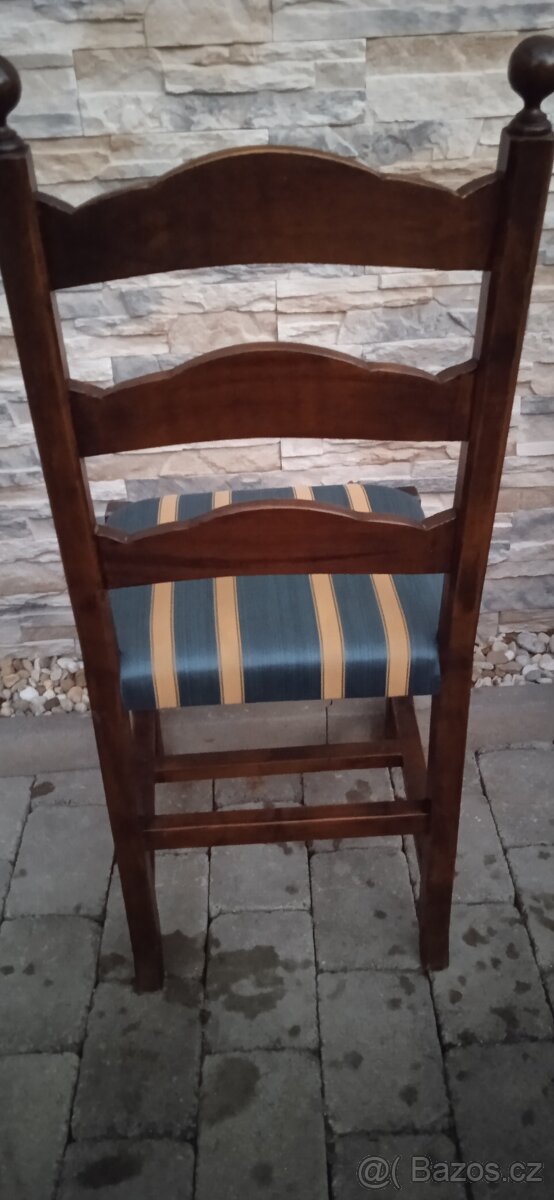 Stylové masivní dřevěné židle 4+1 ks - 5