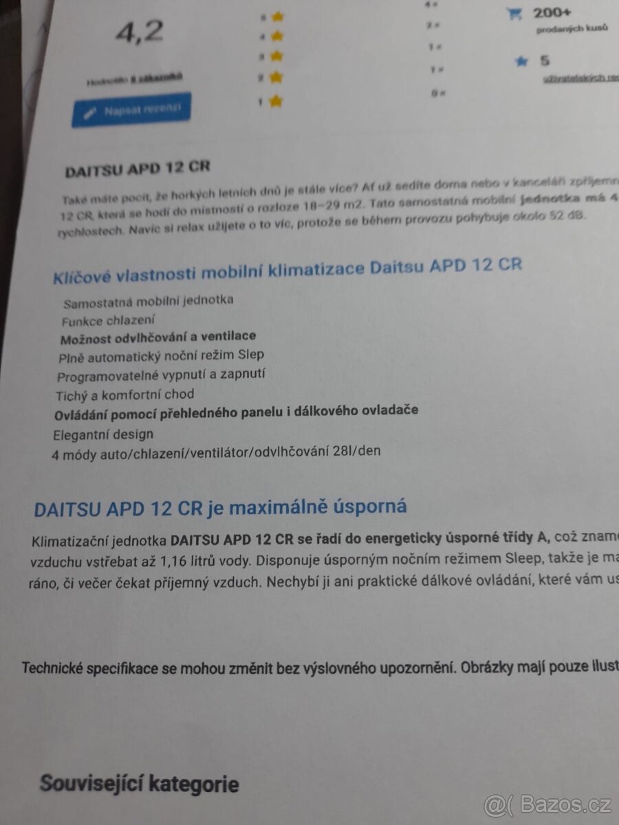 Klimatizační jednotka DAITSU APD-12 CR - 5