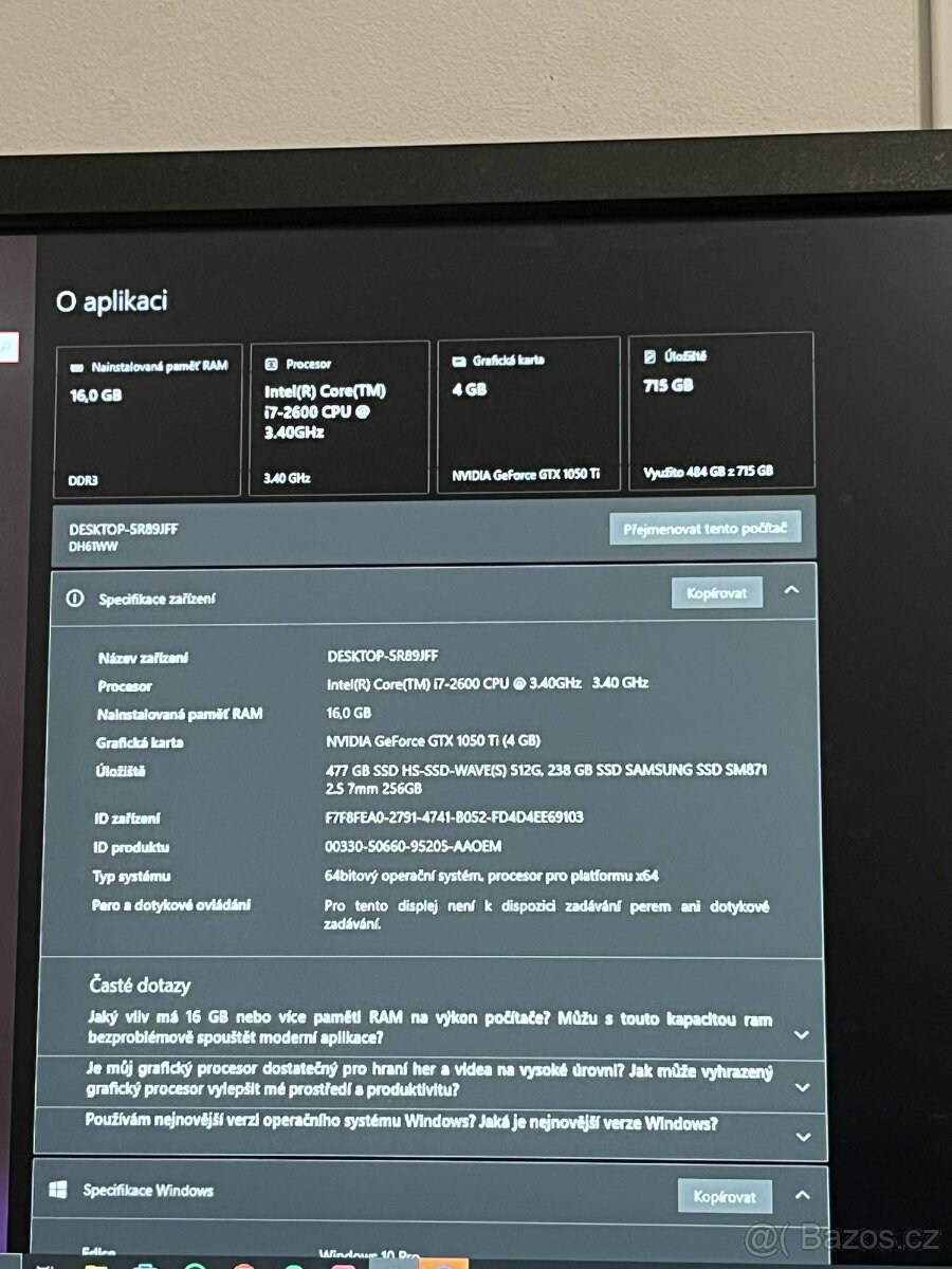 STOLNÍ HERNÍ POČÍTAČ INTEL CORE I7 - 5