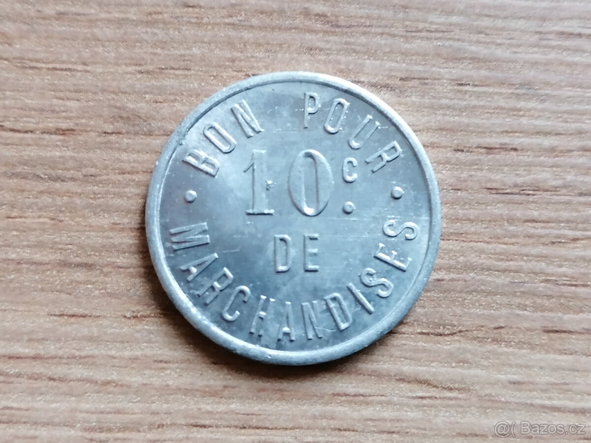 Francie 5 a 10 Centim. 1922 francouzské nouzové mince Ruffec - 5