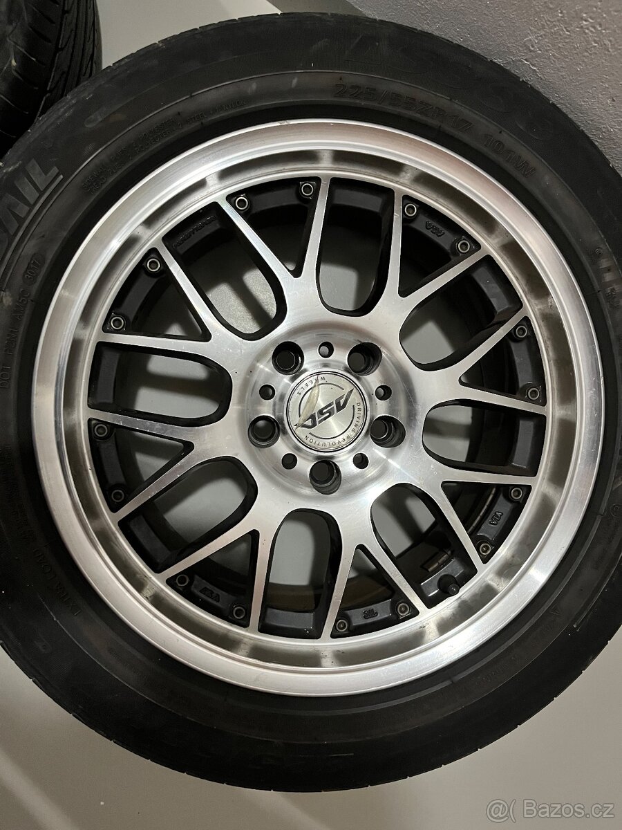 ALU kola ASA AR1 8x17 5x114,3 + letní pneu 225/55 R17 – TOP - 5