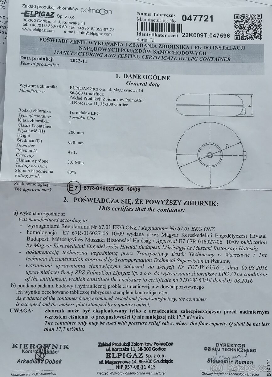 LPG nádrž 47l venkovní - 5