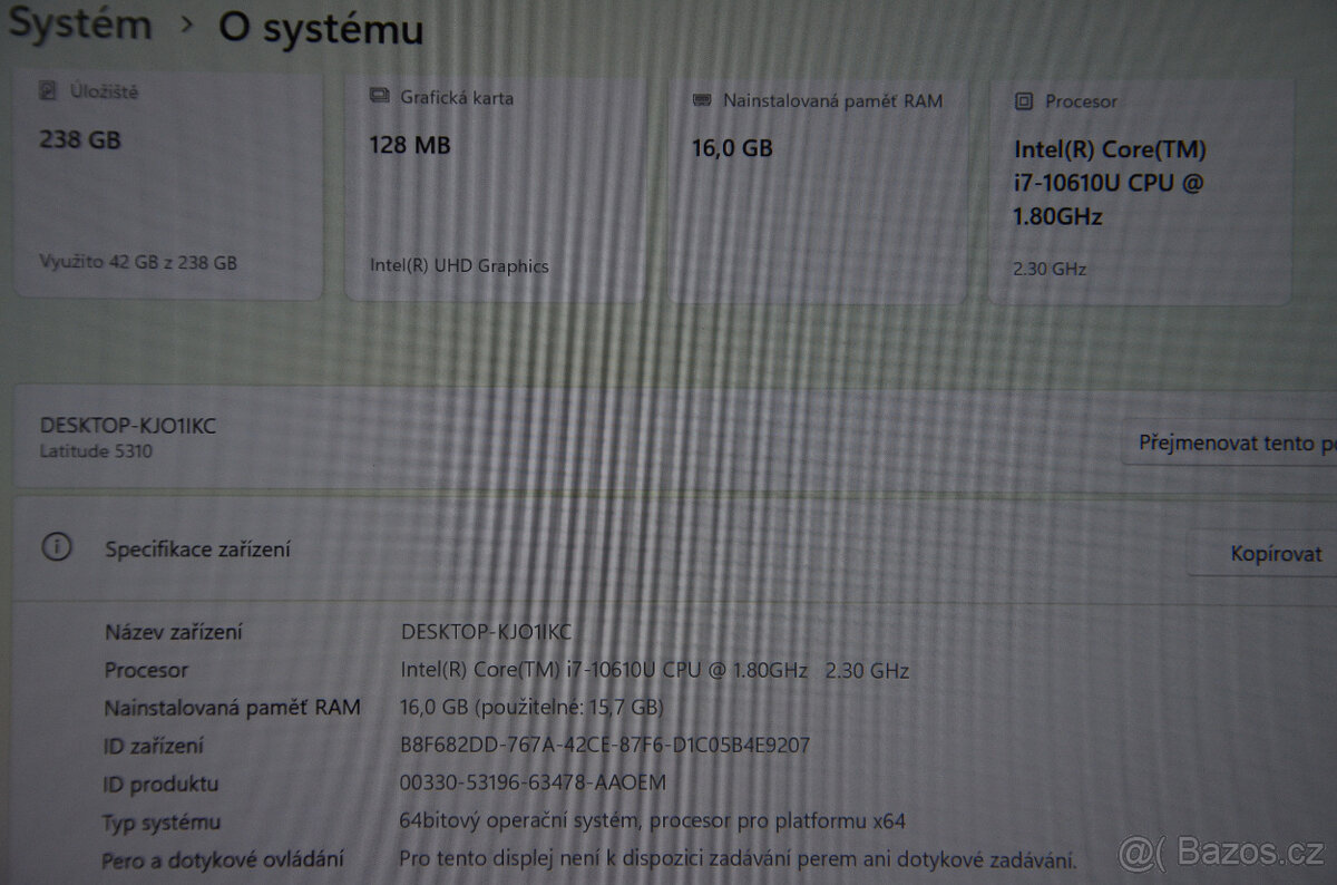 Dell latitude 5310 i7/16GB/SSD 256GB/záruka - 5