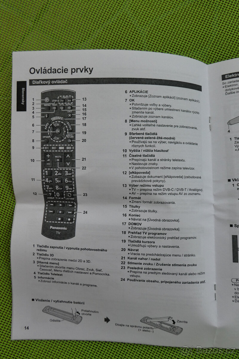 dálkové ovládání k plazmě Panasonic - 5