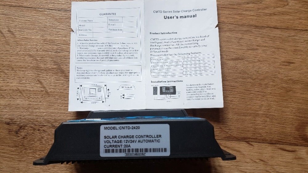 Solární regulátor 20A nabíjení s LCD displejem 12V24V Auto - 5
