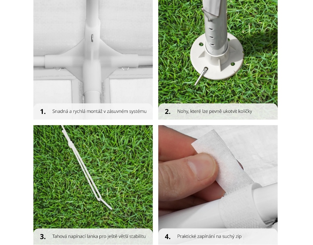 Pavilon - zahradní stan 6x3m skládací šedý - 5