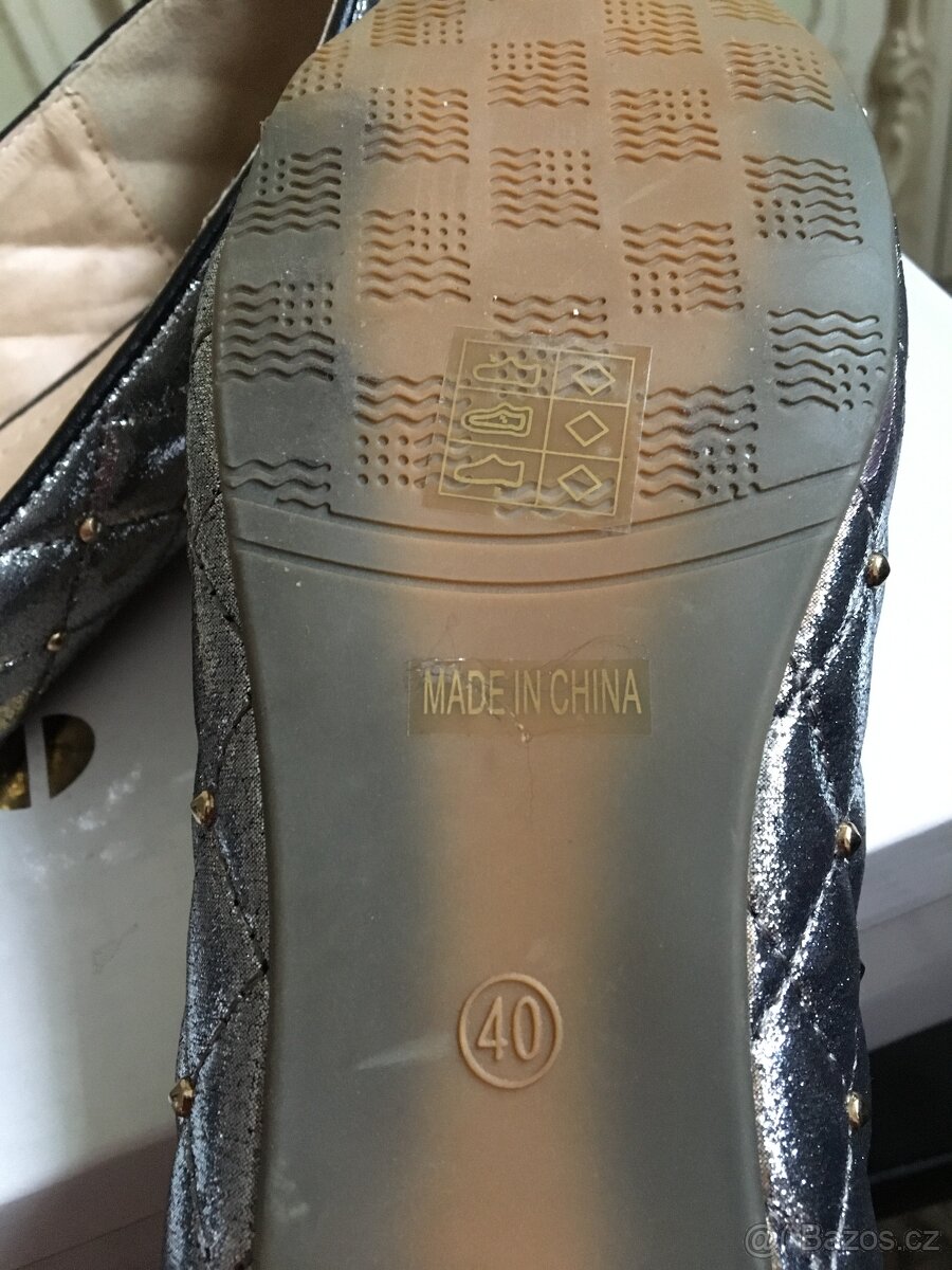 Dámské baleríny stříbrné Top oR - 5