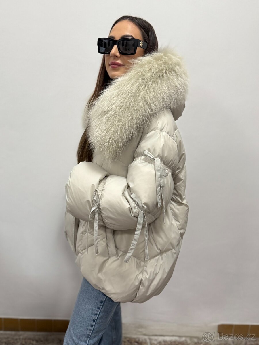 Dámská péřová bunda s pravou liščí kožešinou - 5