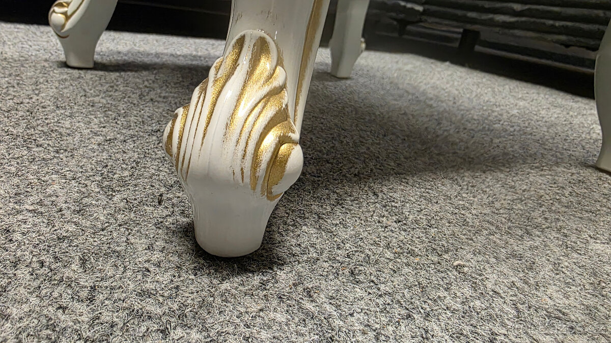 Nový stylový konferenční stolek TRIO bílozlatý - 5