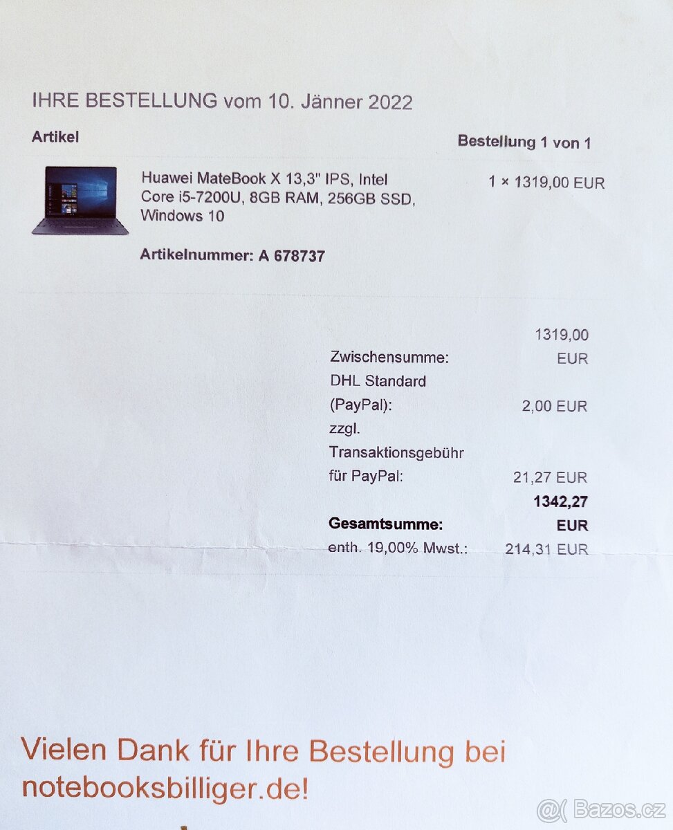 Notebook Huawei MateBook X - 5