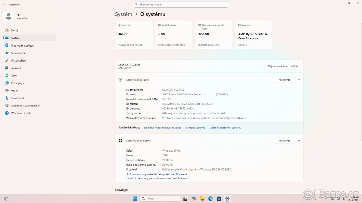 Herní PC - Ryzen 5 3600, RTX 2060, 32 GB RAM, záruka - 5