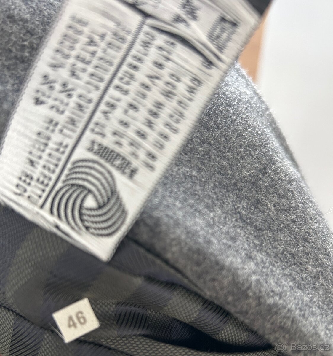 Pánský vlněný oblek - šedý, velikost 46 - 5