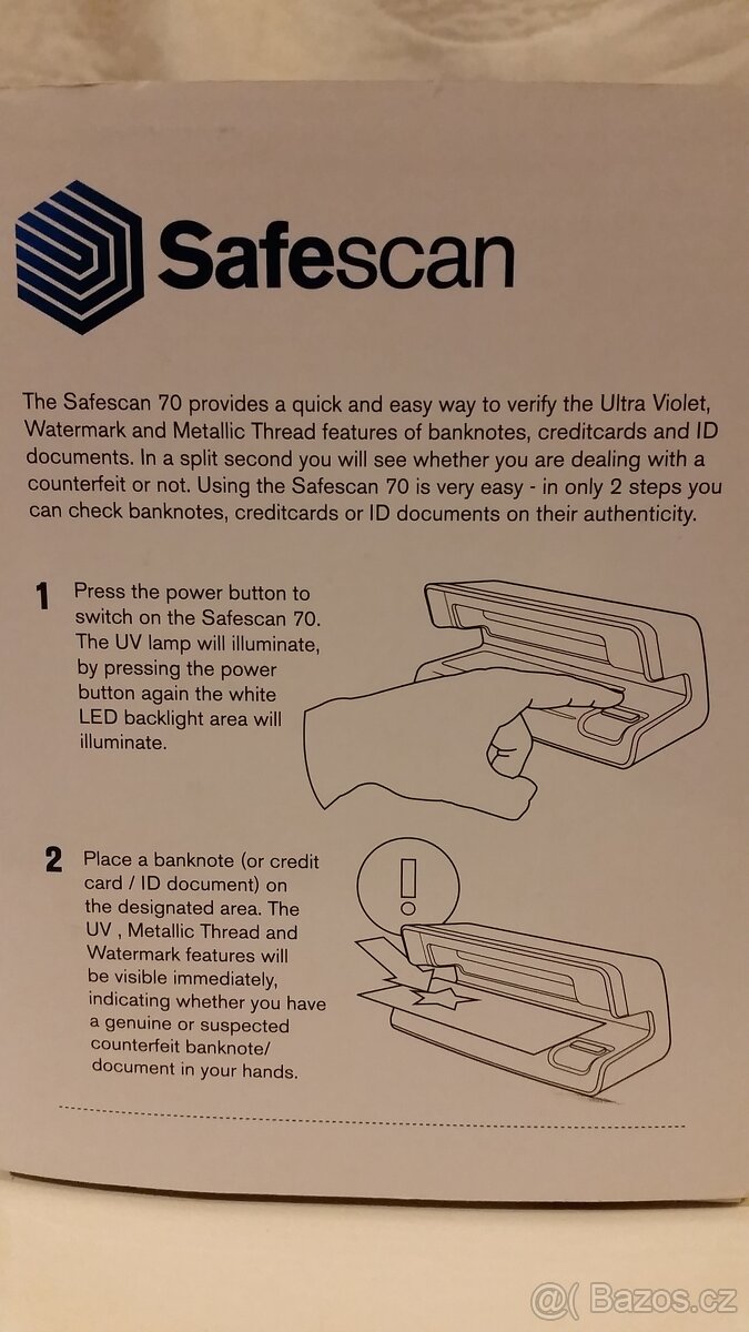 UV skener / detektor padělků Safescan 70 (do smazání) - 5