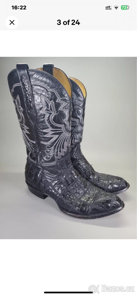 KOVBOJSKÉ BOTY 44 PRAVÝ ALIGÁTOR - 5