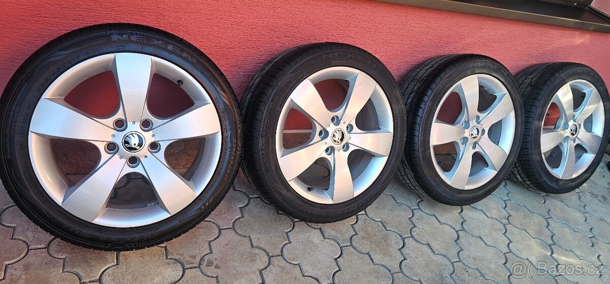 Originál alu Škoda Octavia 2 5x112 225/45 R17 - 7mm - 5