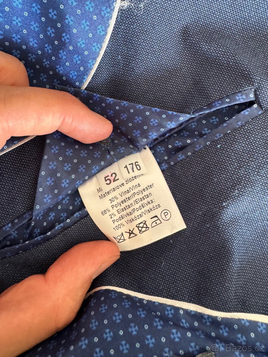 Pánský modrý oblek - 5