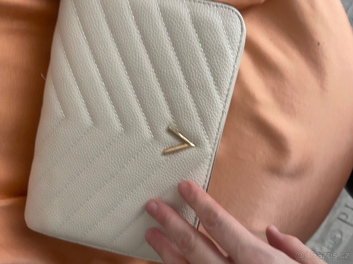 Kabelka nova bila smetana , kožená - 5