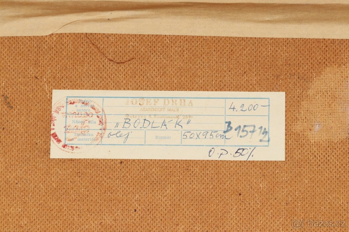 Josef Drha (J. D. Gruber) - Kytice bodláků - velký obraz - 5