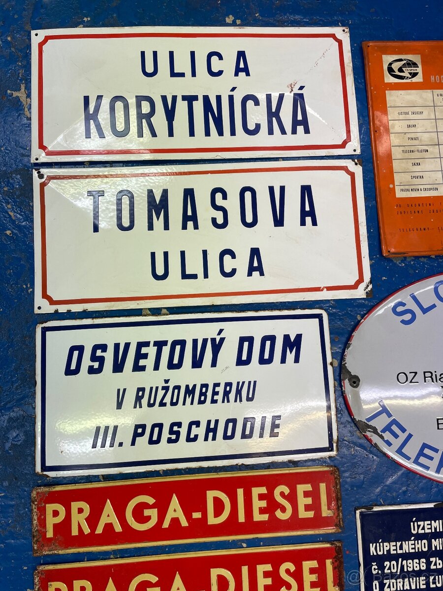 Stara original plechova smaltovana tabula cedula ČSR ČSSR - 5