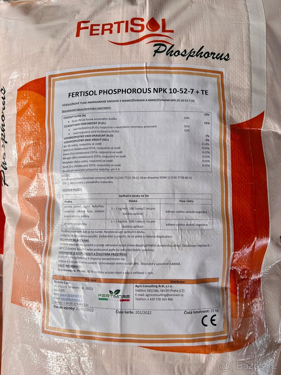 Vodorozpustné hnojivo Fertisol NPK 10-52-7-5S +TE - 5
