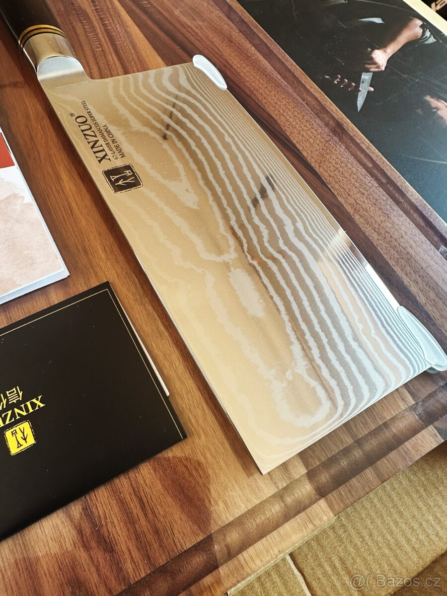 Nůž Xinzuo B1R TAO8 z damaškové oceli + prkénko - 5