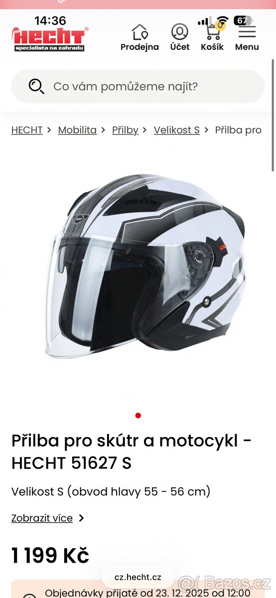 Přilba na skútr Hecht vel. S - 5