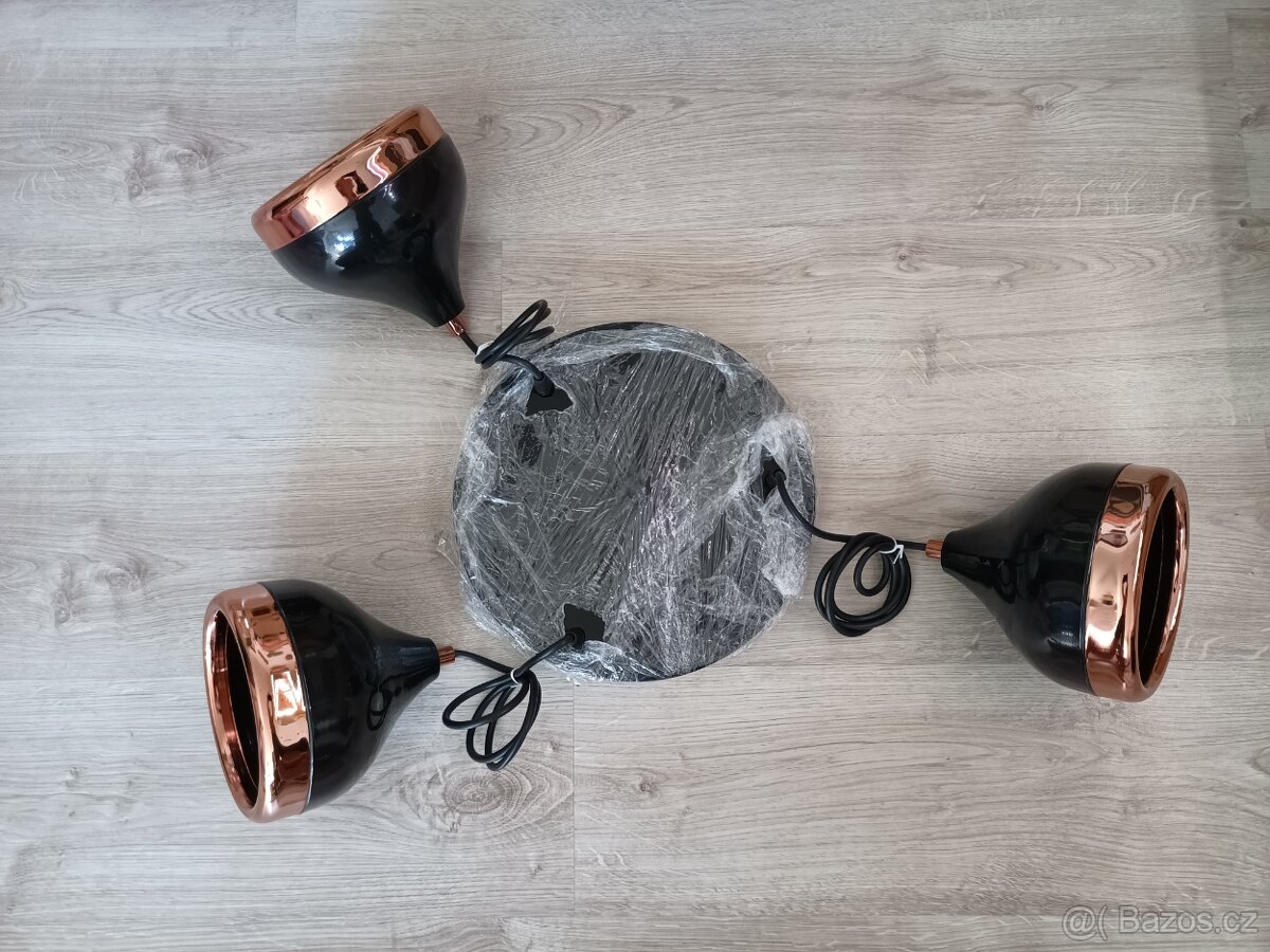 Designový lustr Salwah 37 cm černý sklo/kov - 5