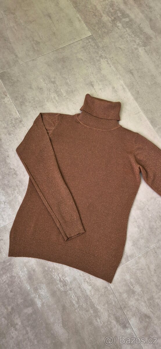 Dámský rolák se zlatými nitkami - 5