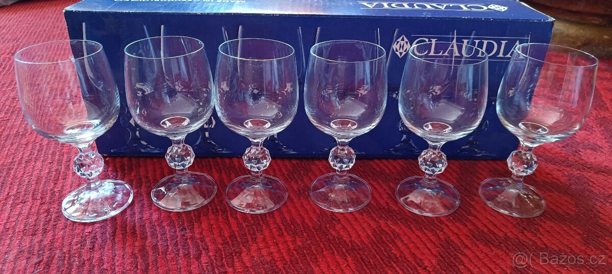 Sada 6 broušených sklenic na víno - 5