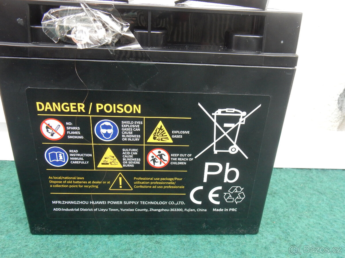 Baterie akumulátor do zahradního traktůrku E-tech 12V 20Ah - 5