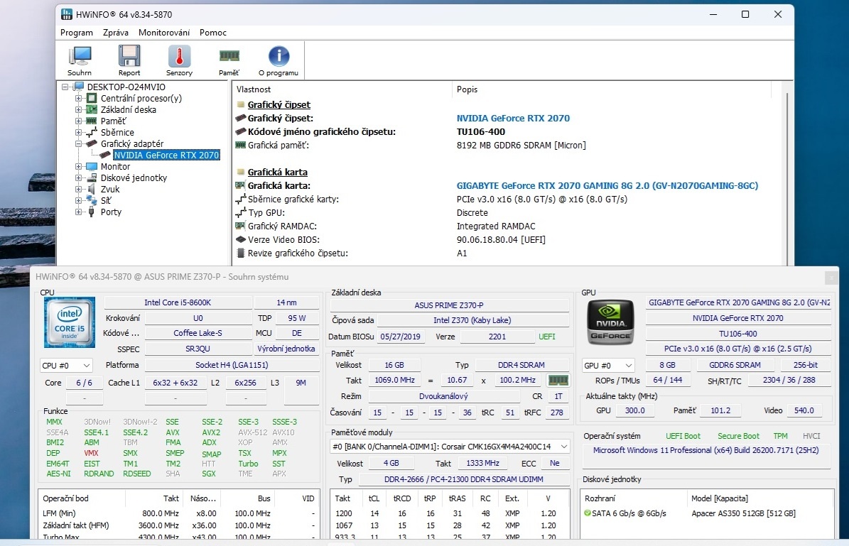 Herní PC-RTX 2070 8GB//i5 8600K//16GB/SSD 512GB/Záruka - 5