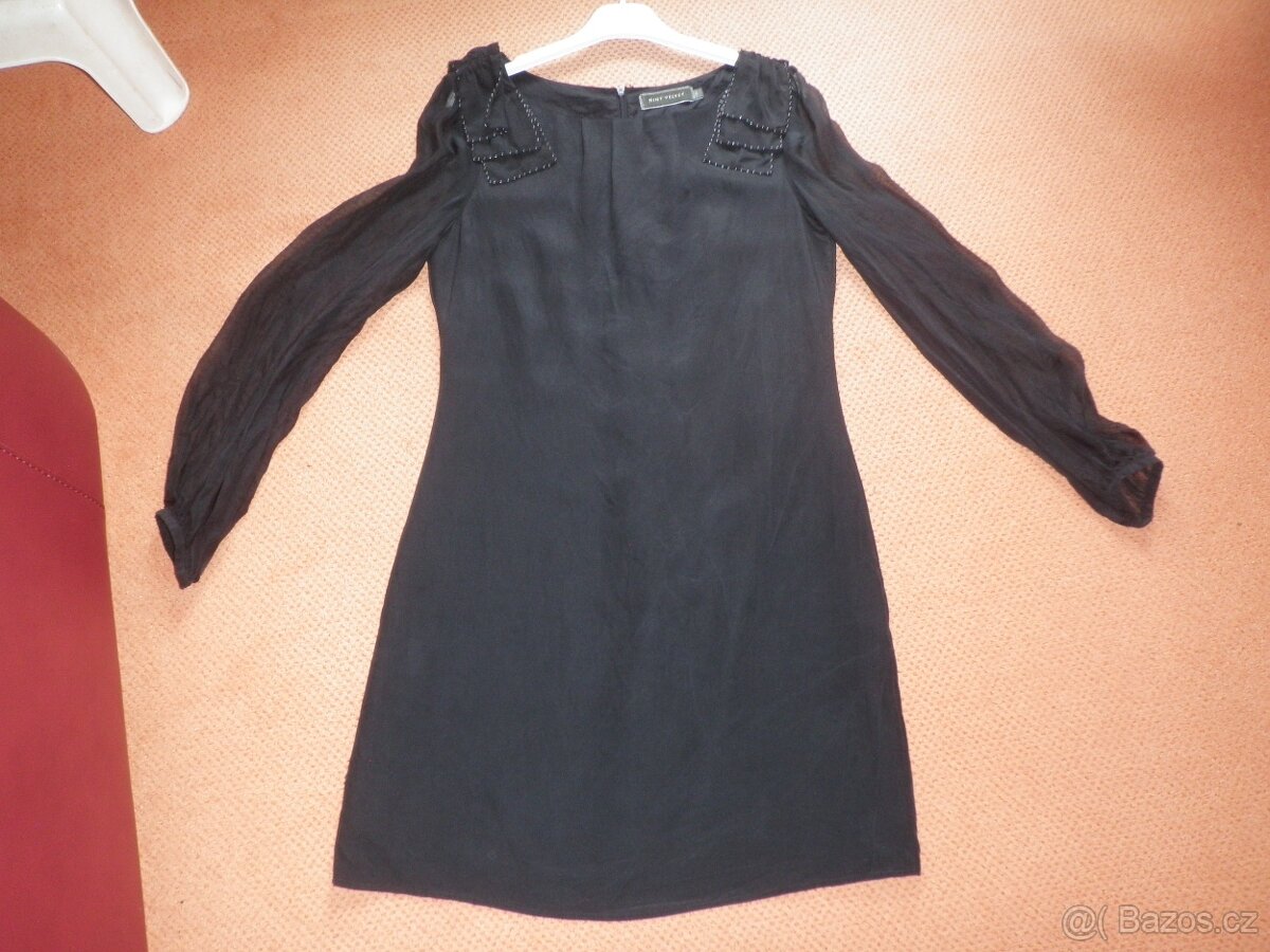 černé dražší značkové hedvíbné šaty - vel. 38 - 5