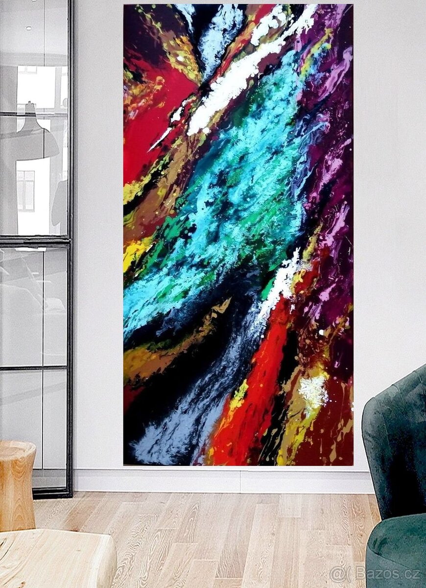 Velký abstraktní obraz 120x60 cm - 5