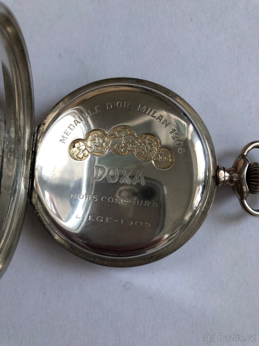 Stříbrné triplastove kapesni hodinky DOXA - 5