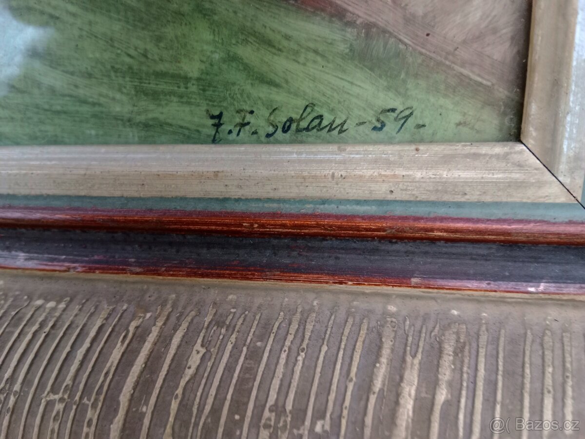 Pěkný starý obraz - akad.malíř J.F.Solan - 5